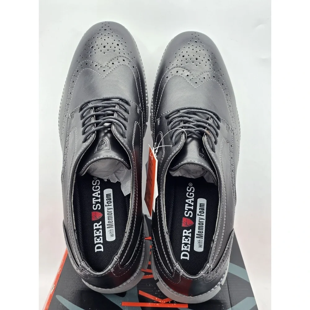 NEW Man's Oxfords Deer Stags‎ Corvallis Black / Grey Vega Sz 11.5 W Wide